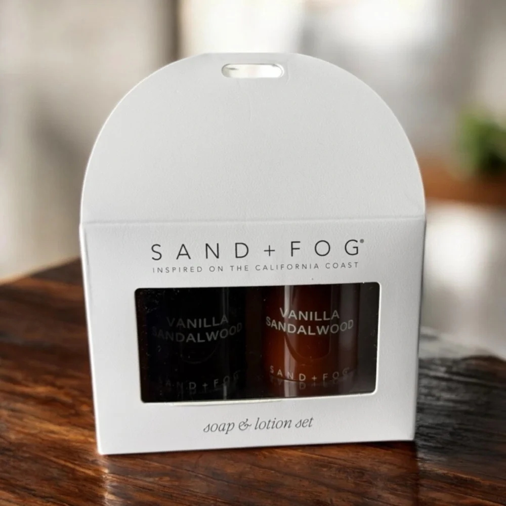 Sand + Fog Vanilla Sandalwood Soap & Lotion Set New